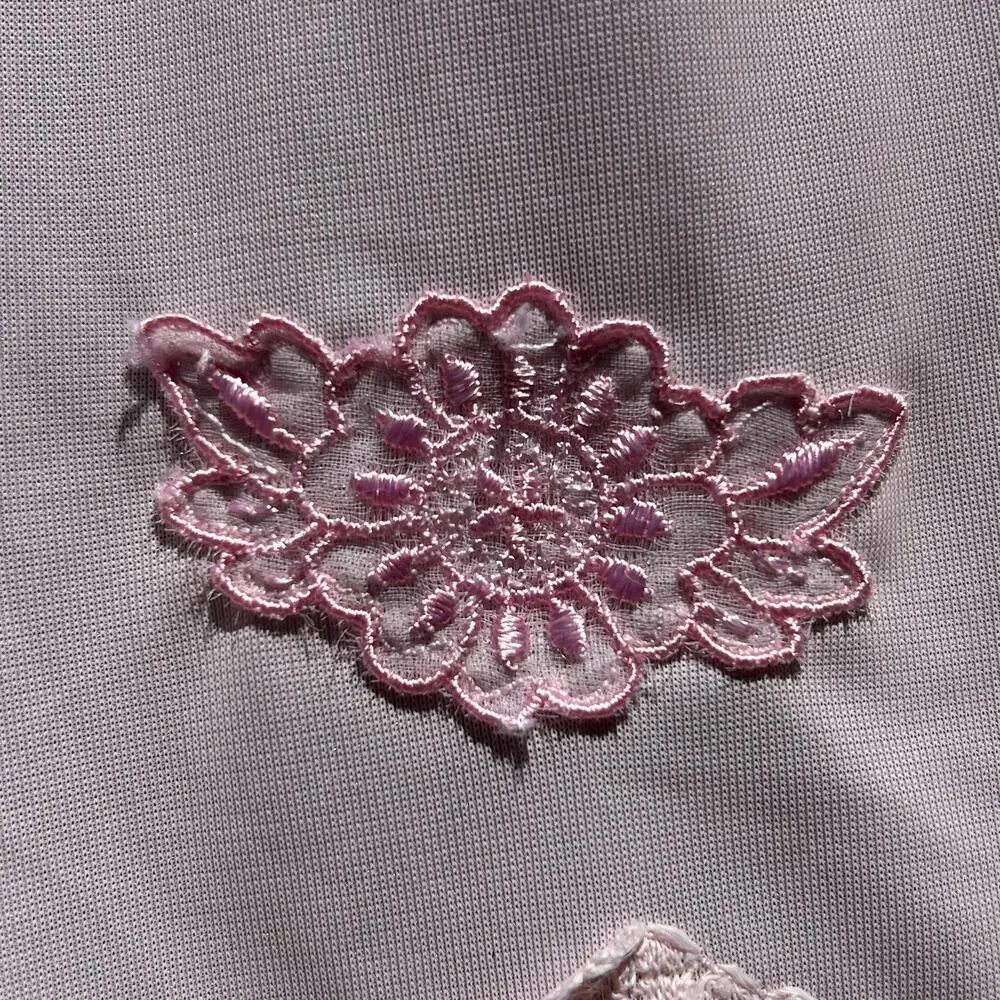 Vintage 40s/50s Pink Tiered Mesh Ruffle Hem Petticoat Slip Skirt - Picture 3 of 7